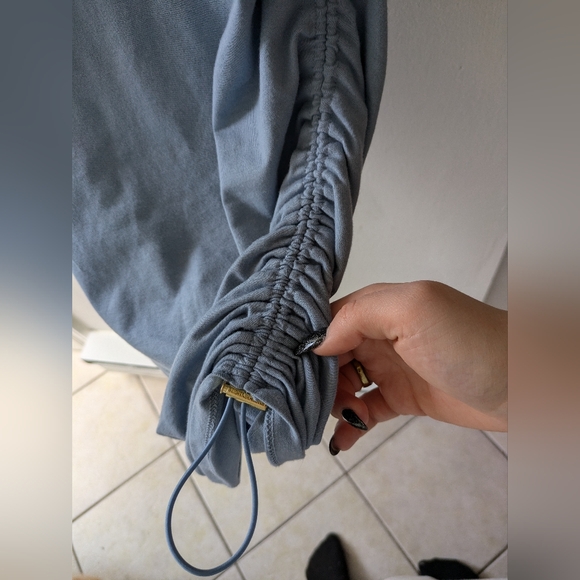 NWT MEDIUM MICHAEL KORS Baby Blue Ruched Bodycon Dress Sporty Casual - Picture 9 of 9